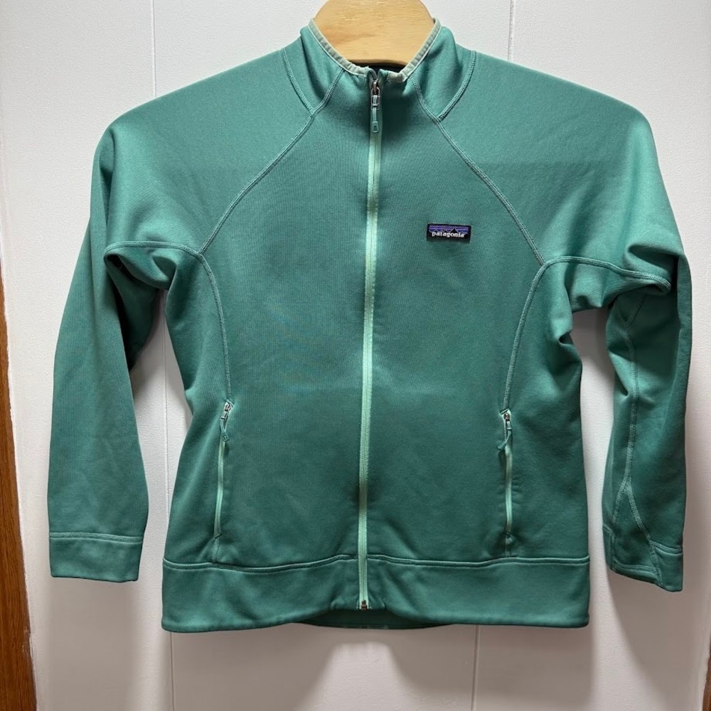 Patagonia R1 Daily Full Zip Jacket Green Polartec Power Stretch Womens Large